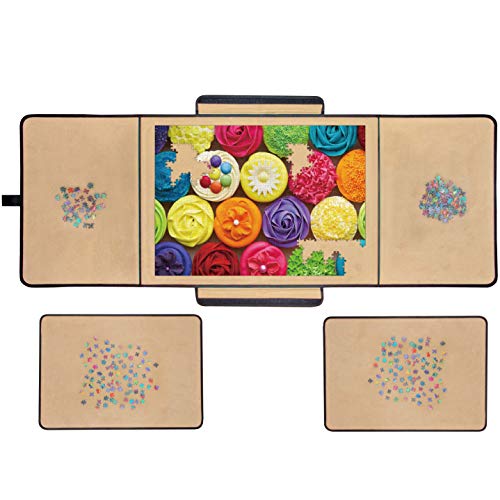 Jigsaw Puzzle Board Portable Puzzle Mat, Store and Transport Jigsaw Puzzles Up to 1000 Pieces, Non-Slip Felt Surface, Lightweight, 23' x 32'