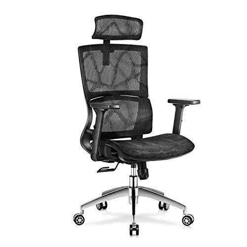 Magic Life 3D Ergonomic Office Chair Breathable Mesh Chair w/3D Adjustable Armrest,Headrest and Lumbar Support,Computer Game Chair(Black)