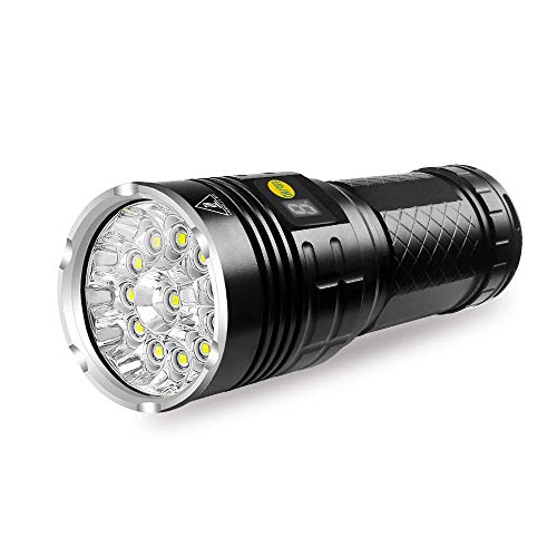 Semlos 10000 Lumen Flashlight, Super Bright Led Flashlight, Rechargeable Type-C 12xLEDs 4 Modes Torch with Insulation Protection Technology&Battery Indicator