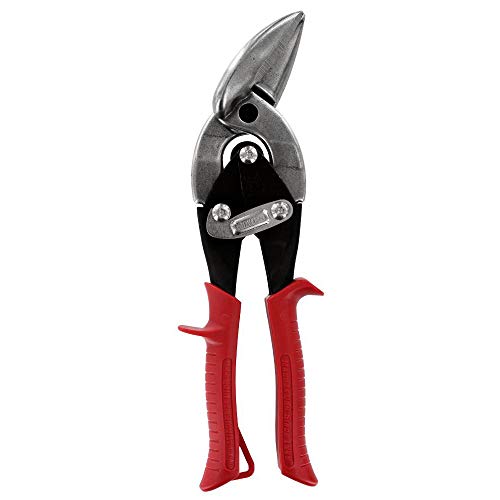 MIDWEST Aviation Snip - Left Cut Offset Tin Cutting Shears with Forged Blade & KUSH'N-POWER Comfort Grips - MWT-6510L