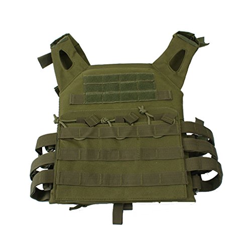 SUN FLOWER TOOLS Tactical CS Field Vest Outdoor Training Airsoft Protective Vest for Adults Adjustable Green