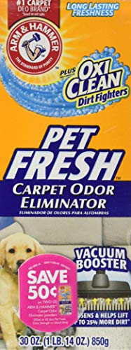 Arm and Hammer Pet Fresh Carpet Odor Eliminator Plus Oxi Clean Dirt Fighters, 30 ounce (Pack of 2, 60 ounce Total)