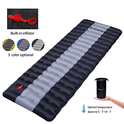 YSXHW Self Inflating Camping Pads Thick 4.7 Inch Lightweight Camping Sleeping Pad Ultralight,Compact, Waterproof PVC Inflatable Mat for Tent, Hiking and Backpacking (Black)