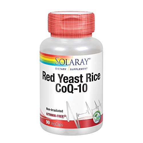 Solaray Red Yeast Rice Plus CoQ-10 | with Niacin for Added Cardiovascular Health Support | Non-Irradiated & No Citrinin | 90 Vegetarian Capsules