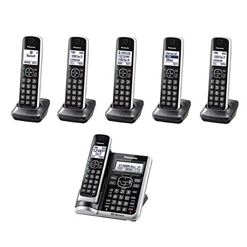 Panasonic KX-TG886SK ( 6 Handset ) Cordless Phone Answering System with link2Cell DECT 6.0 Technology - Base KX-TG885SK , H/S KX-TGFA61B (Renewed)