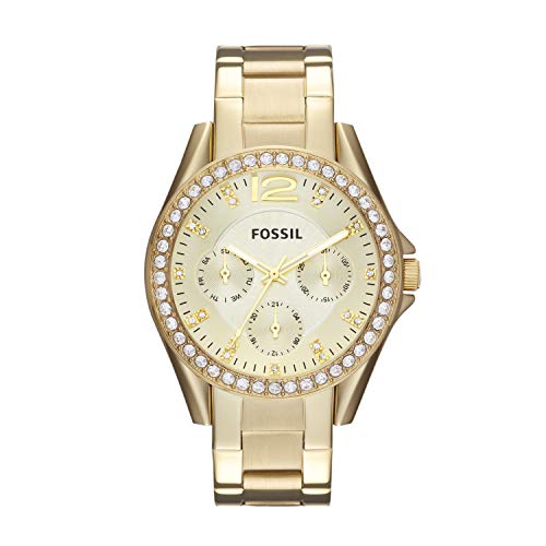 Fossil Women's Riley Quartz Stainless Multifunction Watch, Color: Gold (Model: ES3203)