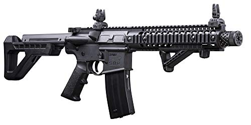 DPMS Full Auto SBR CO2-Powered BB Air Rifle with Dual Action Capability, Black DSBR