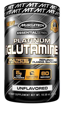 MuscleTech Glutamine Powder, 100% Ultra Pure L-Glutamine for Muscle Endurance & Recovery, 60-Day Supply, 10.58 oz (300g)