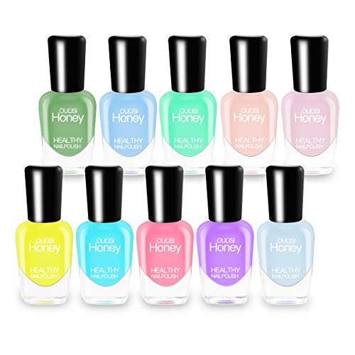 Abitzon NEW Nail Polish Set (10 Bottles) - Non-Toxic Eco-Friendly Easy Peel Off & Quick Dry Water Based Nail Polish