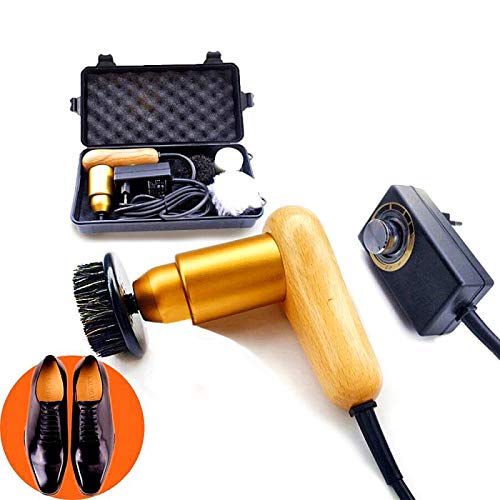 75W High Power Adjustable Speed Electric Shoe Polisher Machine with 3 Soft Moving Heads for Cleaning and Polishing,Automatic Shoe Shine Machine Kit