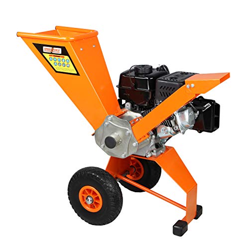 SPEED FORCE Wood Chipper Shredder 6.5 HP 208cc Gas Powered Wood Chipper 3 Inch Max Wood Diameter Heavy Duty Wood Chipper EPA/CARB Certified for Fire Prevention/Building Firebreaks