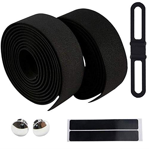 Road Bike Handlebar Tape Black Bar Tape Cycling with Adhesive, Comfortable and Durable Racing Bicycle Handlebar Grip Tape, Non-Slip and Wear-Resistant Bike Grips Tape, No Odor Bike Accessories