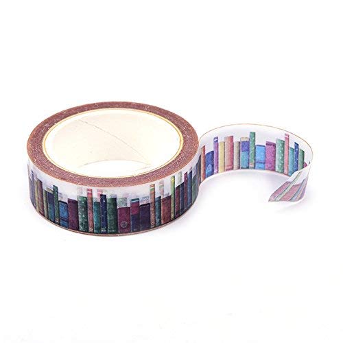 SNNplapla 10M15MM DIY Library Washi Tapes Decorative Adhesive Tapes(1 Roll) - Office School Supplies