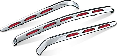 Kuryakyn 3201 Motorcycle Lighting Accent Accessory: Dual Circuit LED Trunk Molding Set with Red Lens for 2001-10 Honda Gold Wing GL1800 Motorcycles, Chrome