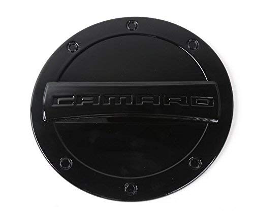 FMtoppeak 5 Colors Exterior Fuel Tank Cover Gas Lid Cap Accessories ABS Compatible with Chevrolet Camaro 2016 Up (Black)