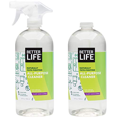 Better Life Natural All-Purpose Cleaner, Safe Around Kids & Pets, Clary Sage & Citrus, 32 Fl Oz (Pack of 2)