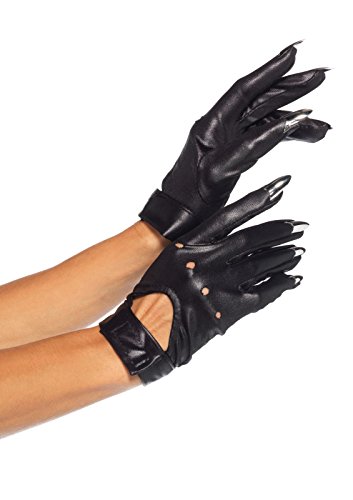 Leg Avenue Women's Sexy Clawed Gloves Cat Costume Halloween Accessory, Black, One Sizes Fit Most