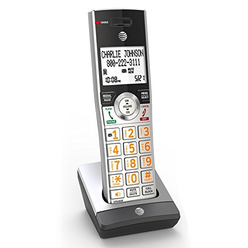 AT&T CL80107 Accessory Cordless Handset, Silver/Black | Requires AT&T CL82207 or Other Models to Operate