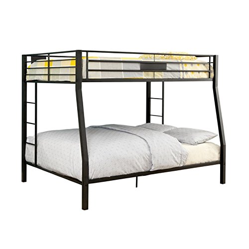 Limbra Full over Queen Metal Bunk Bed in Black