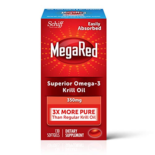 MegaRed 350mg Omega-3 Krill Oil - No fishy aftertaste as with Fish Oil 130 ea