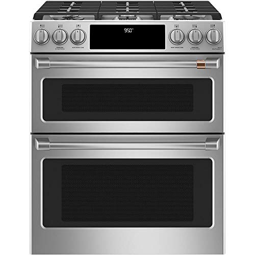 Cafe 30' ADA Slide-In Front Control Dual-Fuel DoublexA0;Oven With Convection Range