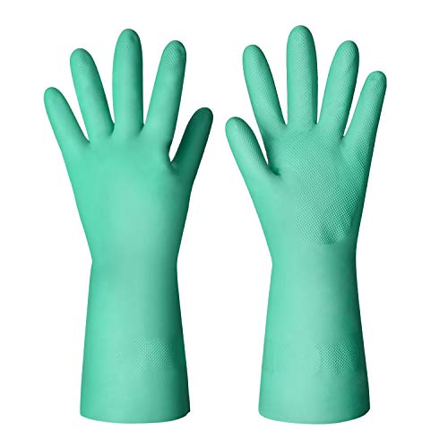 ThxToms Nitrile Chemical Resistant Gloves, Resist Household Acid, Alkali, Solvent and Oil, Latex Rubber Free, 1 Pair Small