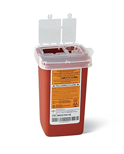 Medline Sharps Container Biohazard Needle Disposal Container - 1 Quart (32 ounce)