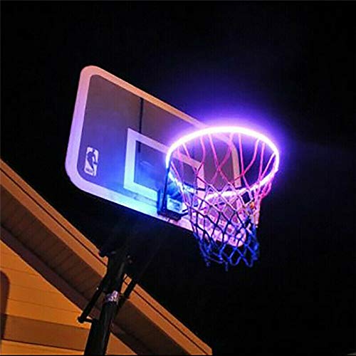 KOFOHO Solar Basketball Hoop Light up Rim – Solar Basketball Rim LED Light Waterproof Perfect for Outdoor Playing at Night Ideal for Kids Adults Training Games(4.9ft)
