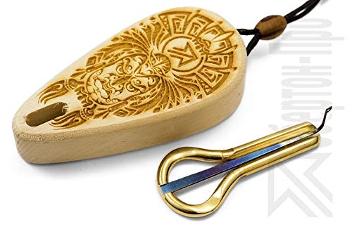 Oberton Pro -=Yungur=- Jaw Harp with Cedar Protective Case. Small and light, very easy to use Tribal Mouth Musical Instrument for Beginners/Toy/Gift!