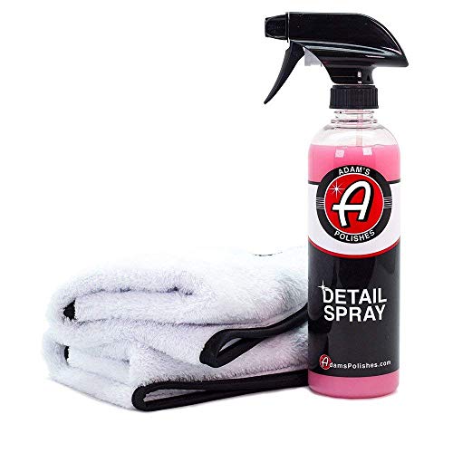 Adam's Detail Spray - Quick Waterless Detailer Spray for Car Detailing | Polisher Clay Bar & Car Wax Boosting Tech | Add Shine Gloss Depth Paint | Car Wash Kit & Dust Remover (Combo)