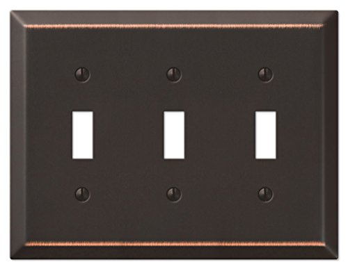 Amerelle 163TTTDB Century Steel Wallplate 3 Toggle Light Switch Aged Bronze