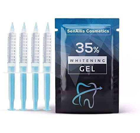 Four 10mL Syringes SenAllis Cosmetics Teeth Whitening Gel, 40mL 35% Gel Syringes, Fast & More Effective Than Teeth Whitening Strips, Refills Gel Compatible With Hi Smile Teeth Whitening Kit