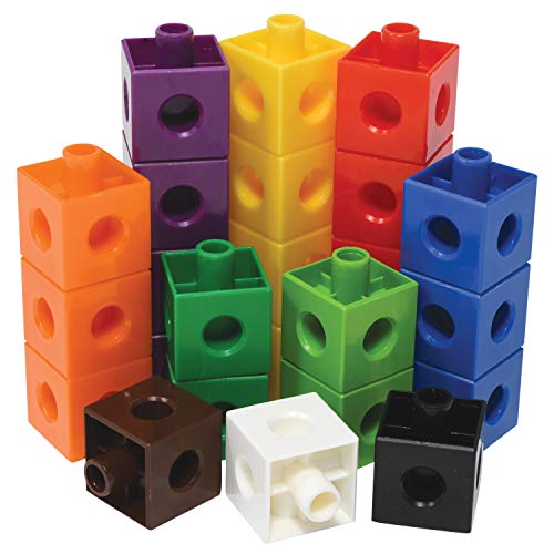 Edx Education Linking Cubes - in Home Learning Toy for Early Math - Set of 100 - .8 inch Size - Connecting Blocks - Preschoolers Aged 3+ and Elementary Aged Kids
