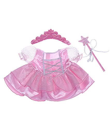 Fairy Princess w/Wand & Tiara Dress Teddy Bear Clothes Outfit Fit 14 - 18 Build-a-bear and Make Your Own Stuffed Animals