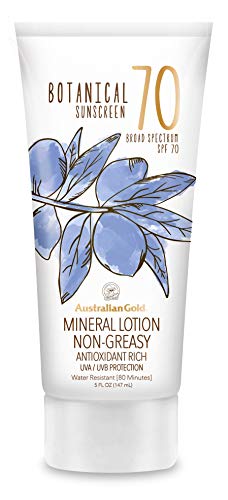 Australian Gold Botanical Sunscreen Mineral Lotion SPF 70, 5 Ounce | Broad Spectrum | Water Resistant