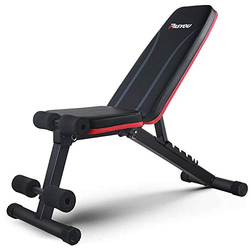 PASYOU Adjustable Weight Bench Full Body Workout Foldable Incline Decline Exercise Workout Bench for Home Gym