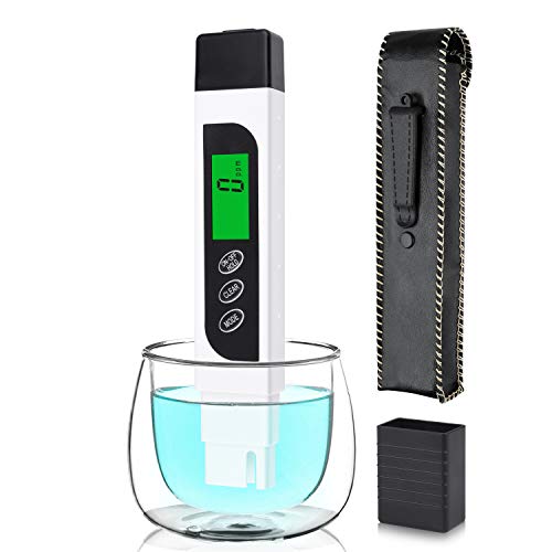 KINCREA TDS Water Quality Tester,Accurate TDS, EC & Temperature Meter 3 in 1,0-9999 ppm with ± 2% Accuracy,Digital TDS Meter for Drinking Water Test,Aquarium Test,Swimming Pool,Hydroponics,RO/DI Water