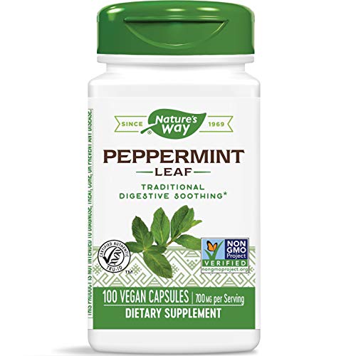 Nature's Way Premium Herbal Peppermint Leaf, 700 mg per serving, 100 Capsules
