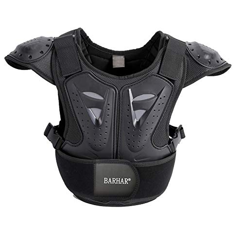 BARHAR Kids Dirt Bike Body Chest Spine Protector Armor Vest Protective Gear for Dirtbike Bike Motocross Skiing Snowboarding Black (Lfor height 51'-57')