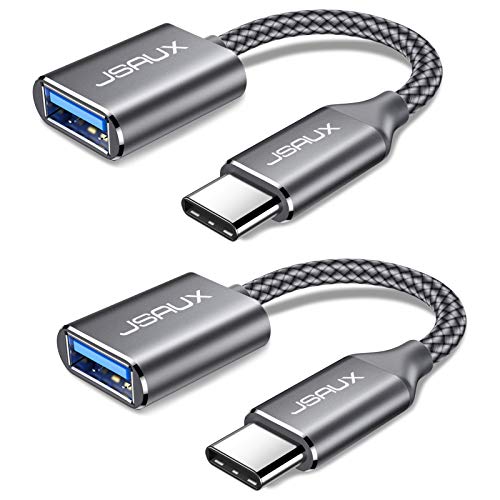USB C to USB Adapter [2 Pack], JSAUX USB Type C Male to USB 3.0 Female OTG Cable Thunderbolt3 to USB Adapter Compatible with MacBook Pro/Air 2019 2018 2017, Samsung Galaxy S20 S20+ Ultra Note 10 S9 S8