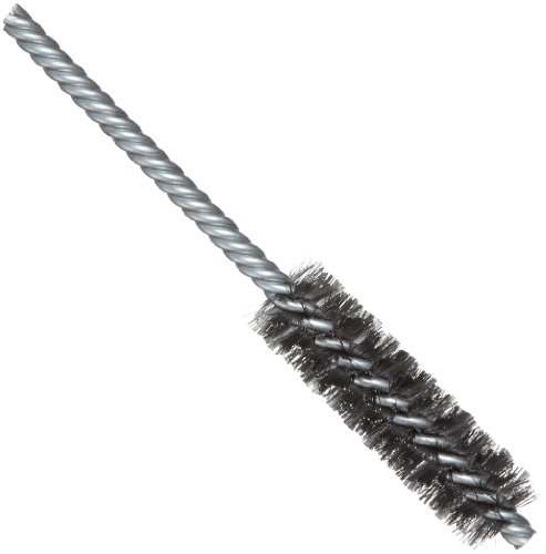 Weiler 21110 0.006' Wire Size, 3/4' Diameter, 5-1/2' Length, Steel Bristles, Double Stem Double Spiral Power Tube Brush