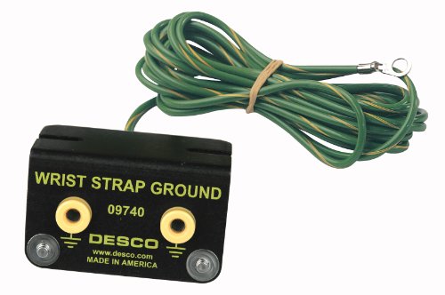 DESCO - 9740-DESCO 9740 Bench Mount Dual Wrist Strap Ground with 4mm Studs, 10' Cord Length