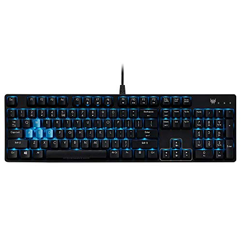 Acer Predator Aethon 300 Mechanical Gaming Keyboard: Cherry MX Blue Switches - 100% Anti-Ghosting - 104 Key Teal Blue Backlight with 10 Lighting Effects