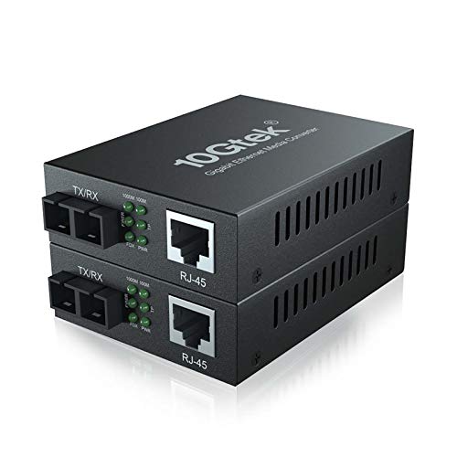 a Pair of Gigabit Ethernet Media Converter, Dual SC Fiber Connector, singlemode, 1310-nm, 20-km