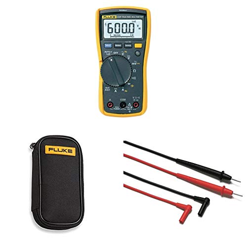 Fluke 117 Electricians True RMS Multimeter with compact soft case C50 and Corporation FLUTL75 Hard Point Test Lead Set