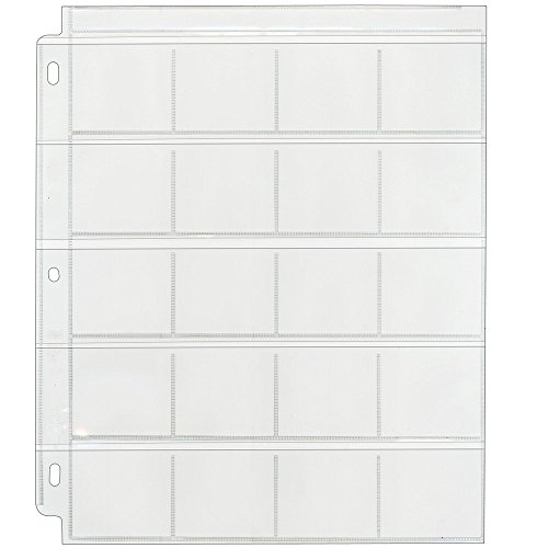 Clear File - Coin & Slide Page for 3-Ring Binders - Poly Archival-Safe Plastic - 100-Pack - 210100B - 21B