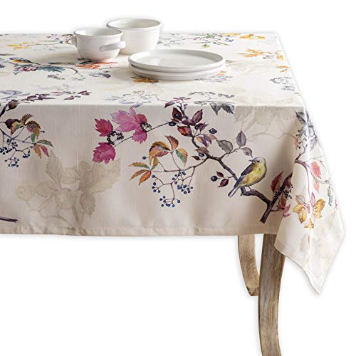 Maison d' Hermine Equinoxe 100% Cotton Tablecloth for Kitchen Dining | Tabletop | Decoration | Parties | Weddings | Thanksgiving/Christmas [Beige (Square, 54 Inch by 54 Inch)].