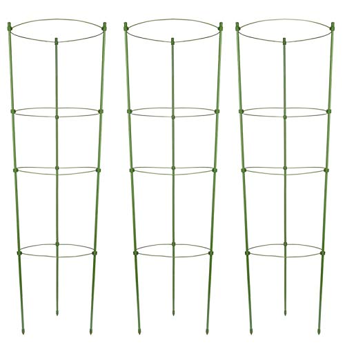 OCEANPAX 3 Pack Plant Support Cages 36 Inches Plant Cages with 4 Adjustable Rings