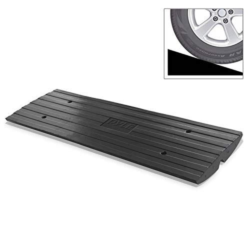 Car Driveway Curb Ramp - Heavy Duty Rubber Threshold Ramp - Also for Loading Dock, Garage, Sidewalk, Truck, Scooter, Bike, Motorcycle, Wheelchair Mobility & Other Vehicle - Pyle PCRBDR24