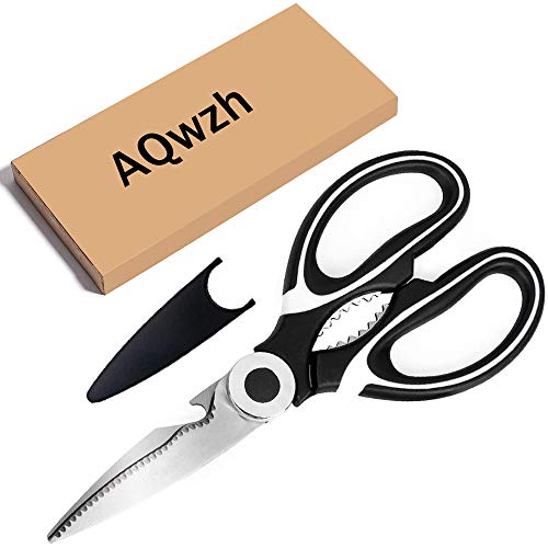 AQwzh Ultra Sharp Premium Heavy Duty Kitchen Shears and 5 in 1 Multi Purpose Scissors black